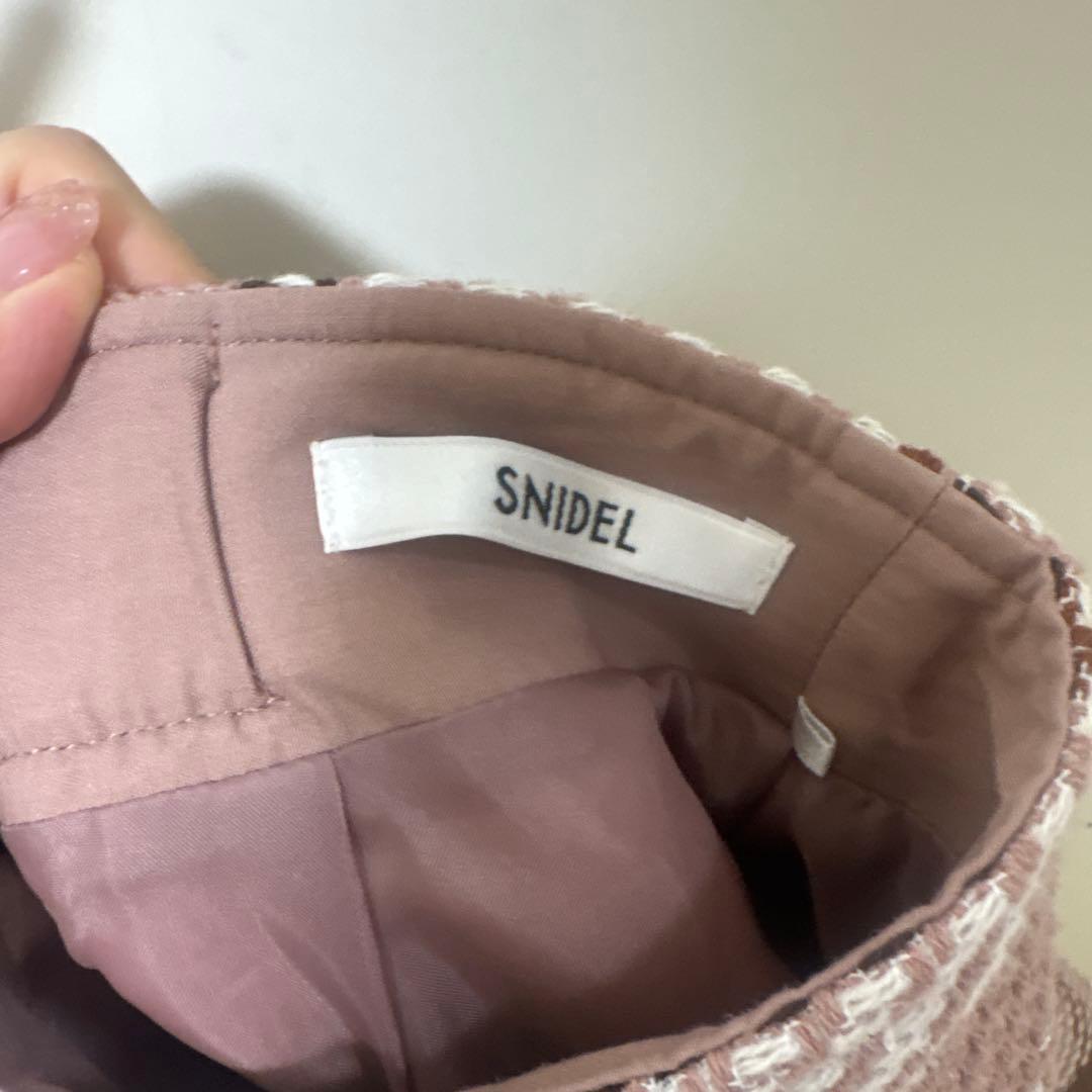 snidel ロービングチェックスカート PNK