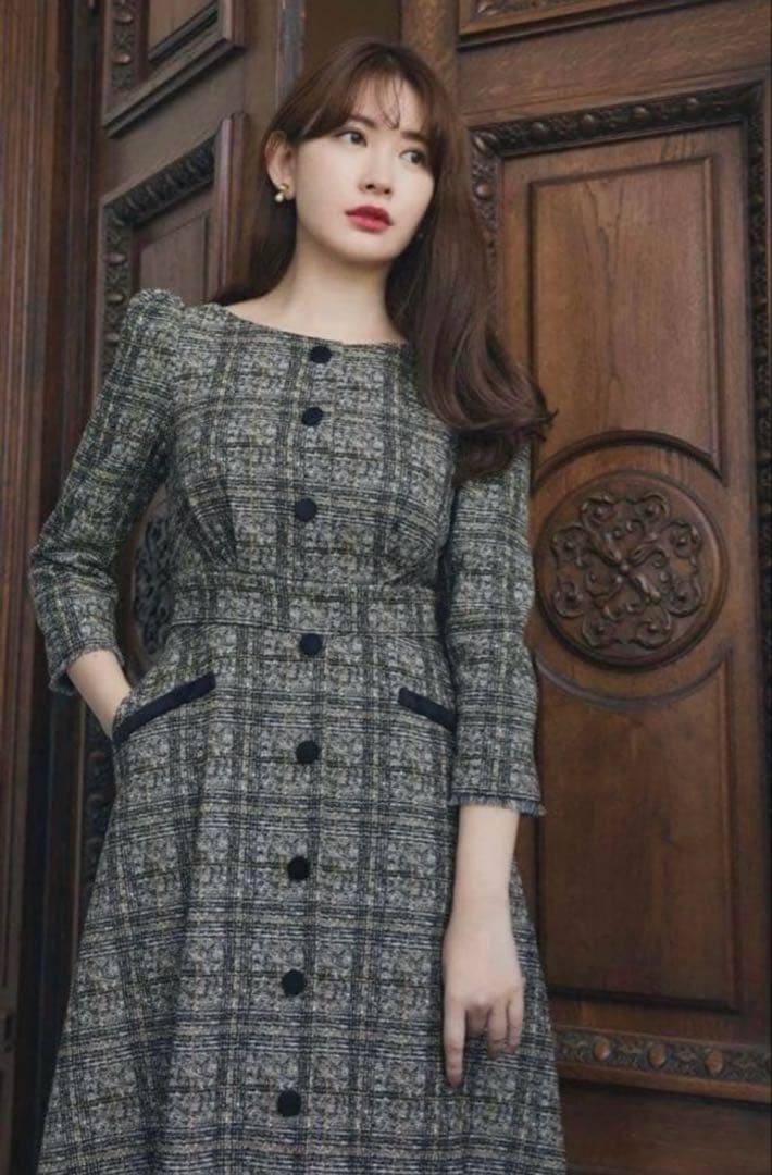 Herlipto Classic Tweed Midi Dress ワンピース
