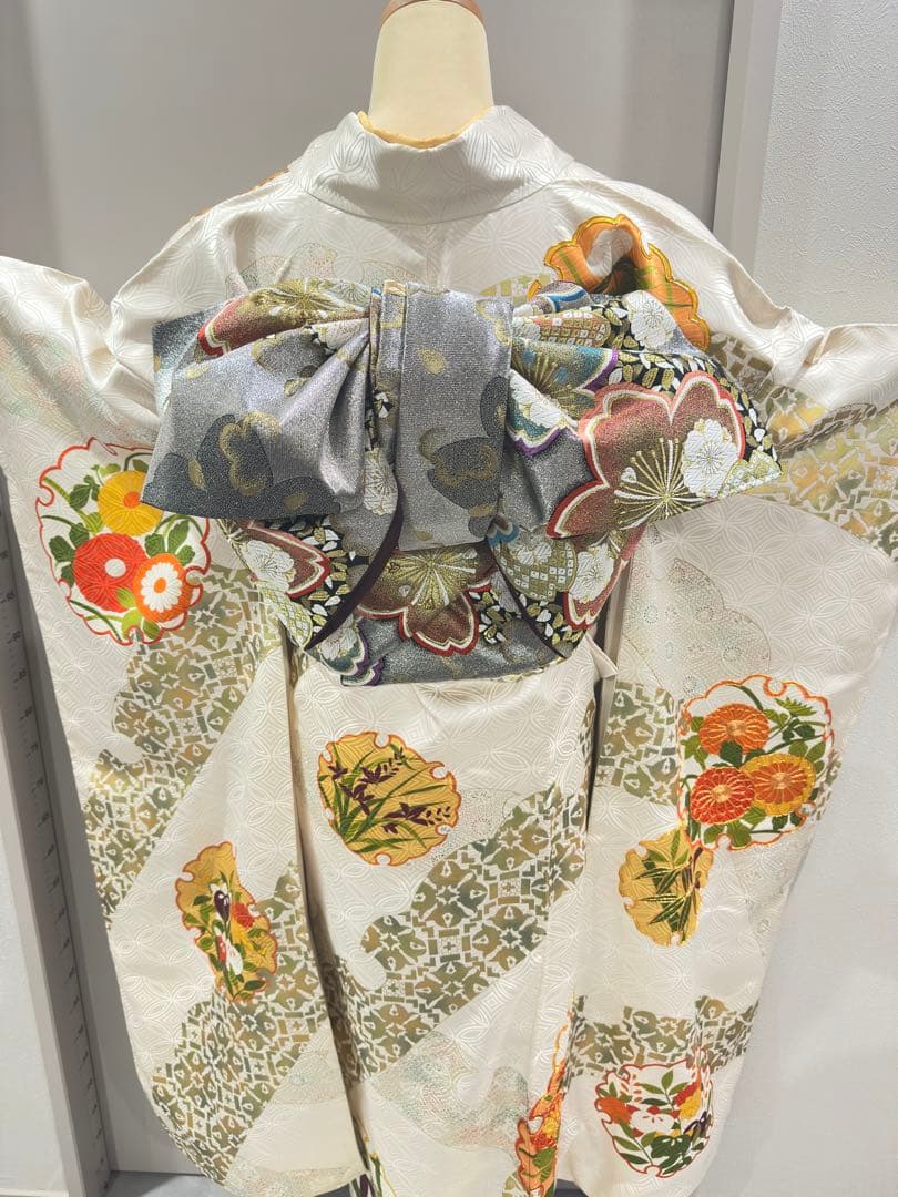 正絹　作り帯　二部式　振袖用