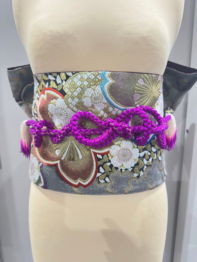 正絹　作り帯　二部式　振袖用