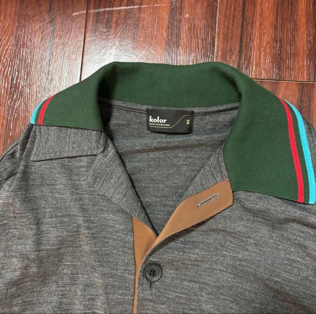 定価47300円 kolor ウール天竺ポロシャツ 2
