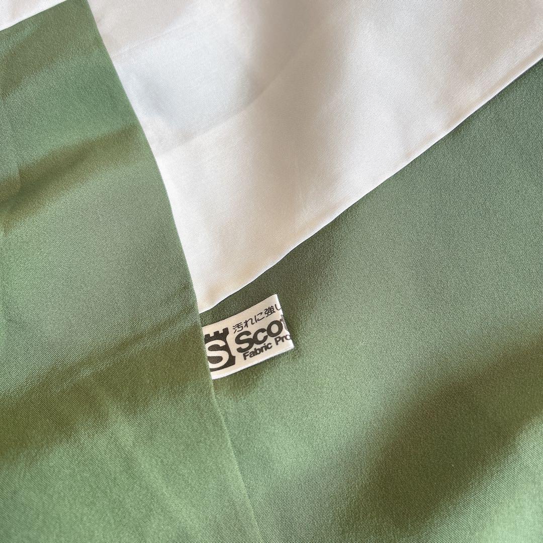 色無地　フルセット　着物　正絹　濃い緑　未使用　p5