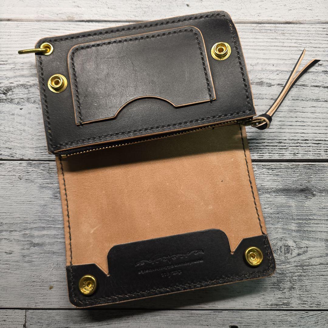 トラッカーウォレット　ミドル【MW茶芯丘染め】3層ver