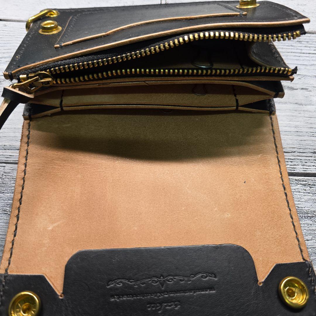 トラッカーウォレット　ミドル【MW茶芯丘染め】3層ver