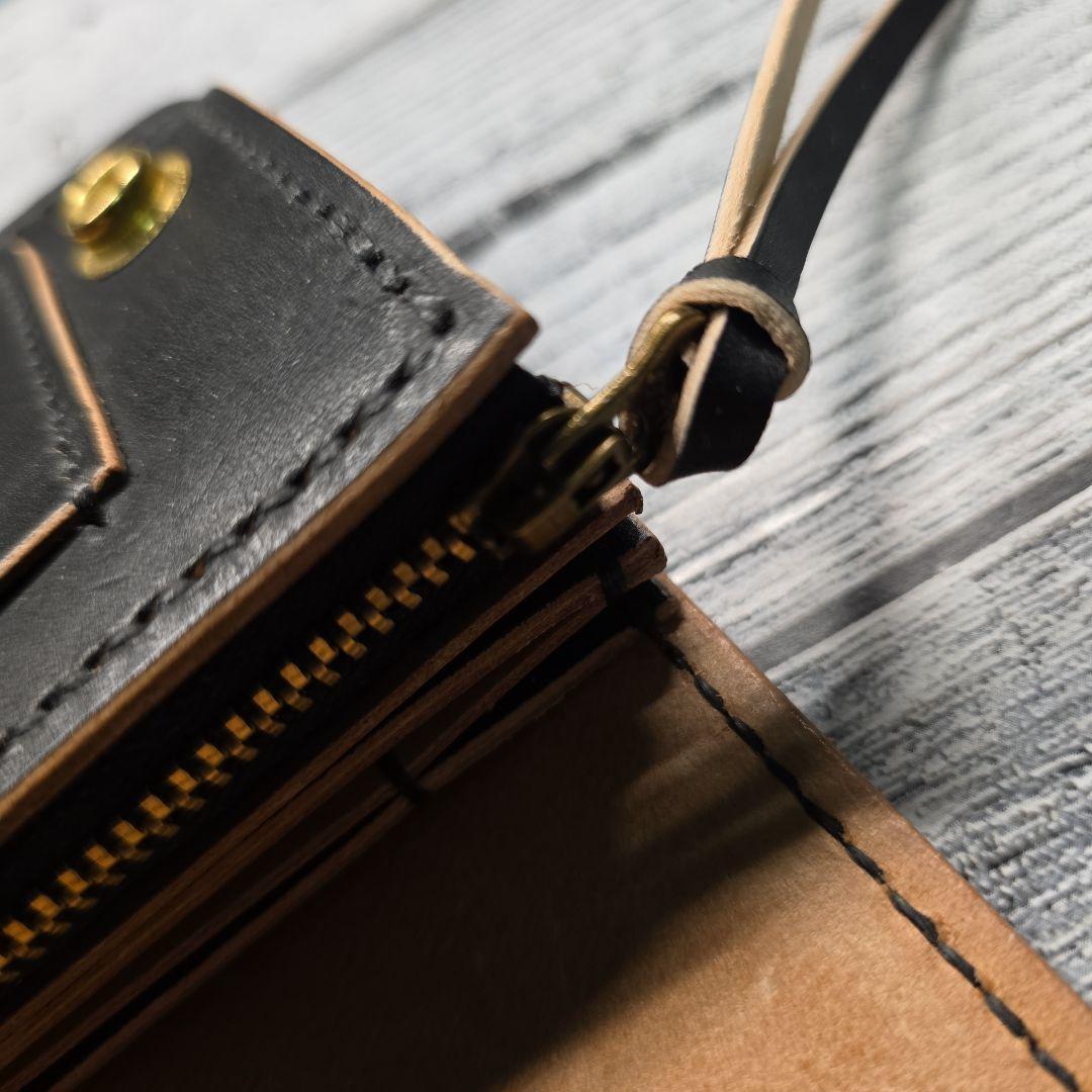 トラッカーウォレット　ミドル【MW茶芯丘染め】3層ver