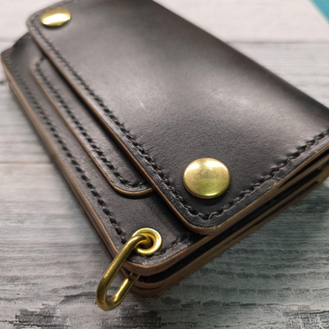 トラッカーウォレット　ミドル【MW茶芯丘染め】3層ver