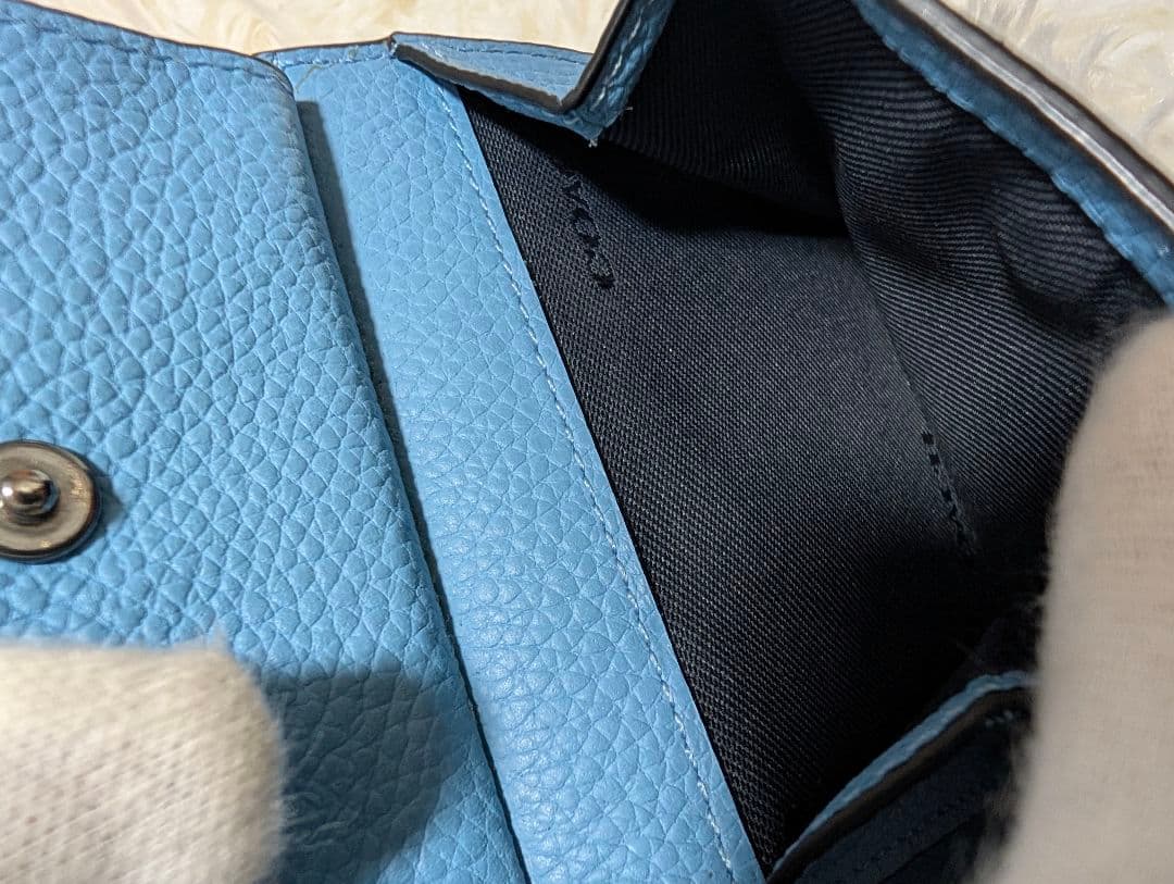 COACH♥️完売 ウォレット 二つ折り財布 折りたたみ財布 ブルー水色