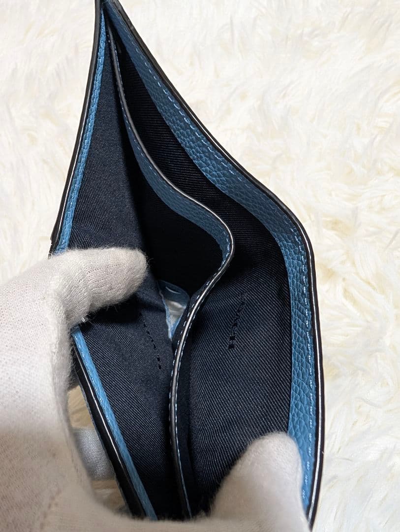 COACH♥️完売 ウォレット 二つ折り財布 折りたたみ財布 ブルー水色