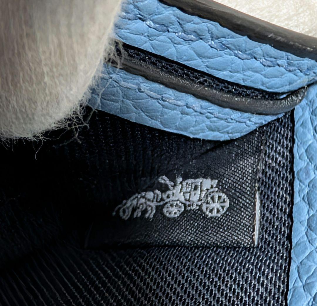 COACH♥️完売 ウォレット 二つ折り財布 折りたたみ財布 ブルー水色