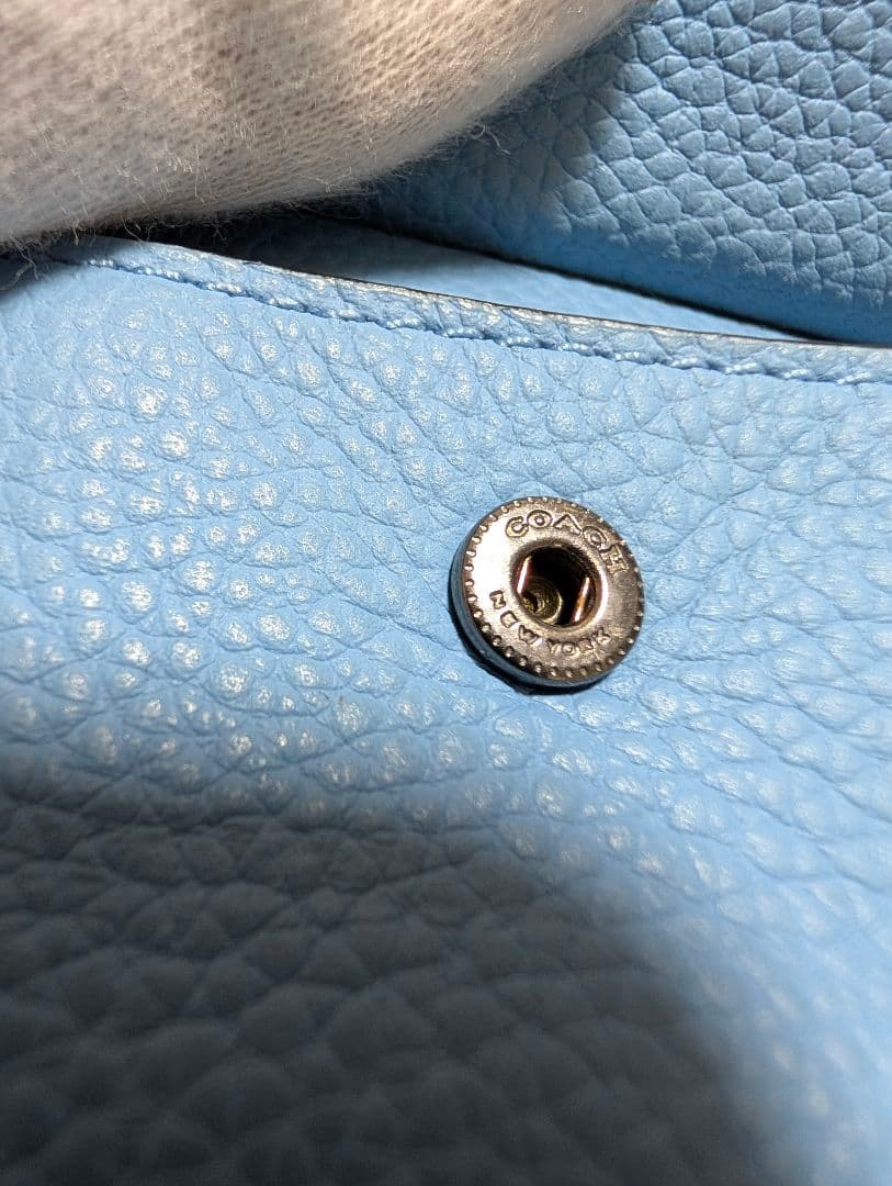 COACH♥️完売 ウォレット 二つ折り財布 折りたたみ財布 ブルー水色