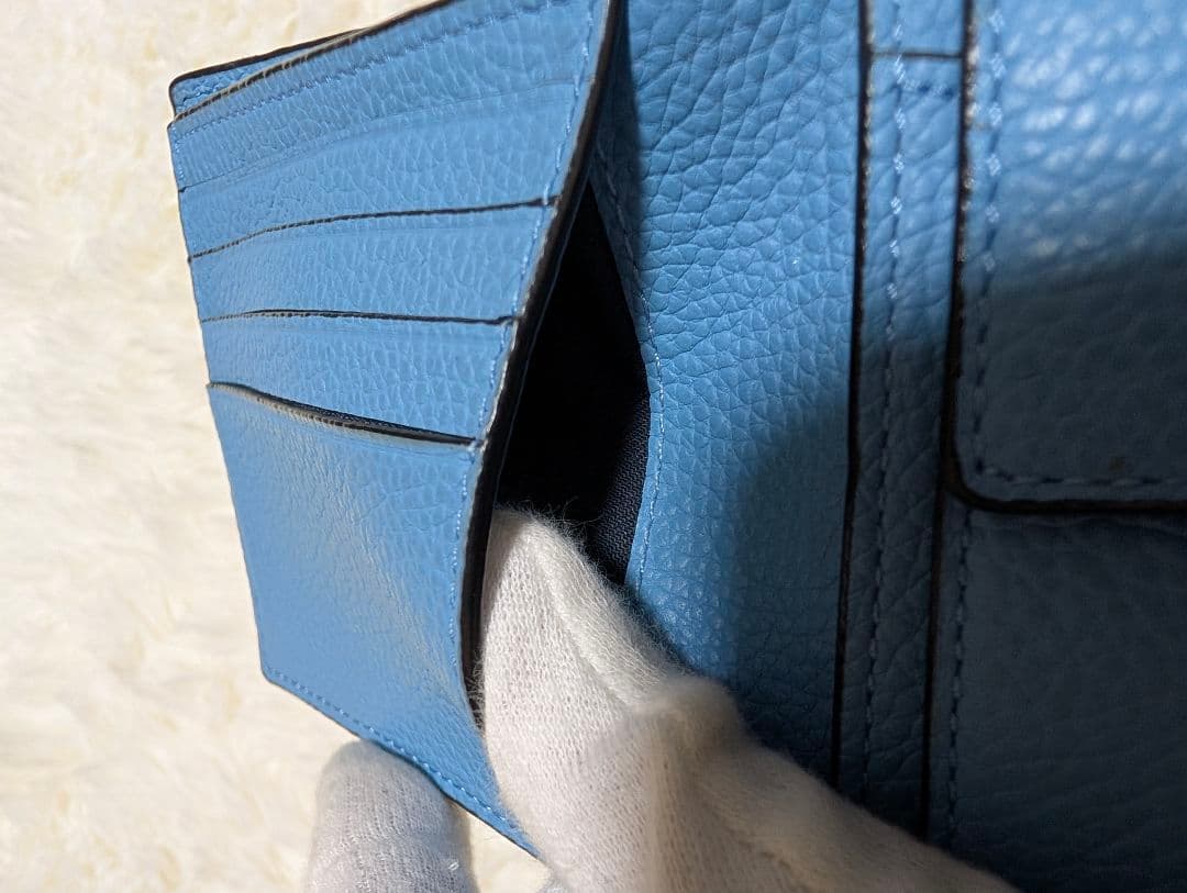 COACH♥️完売 ウォレット 二つ折り財布 折りたたみ財布 ブルー水色
