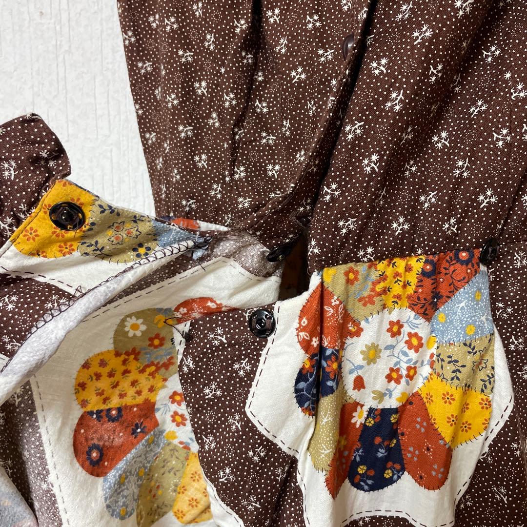 A*X様 ヴィンテージ　パッチワーク　70s ドレスデン柄ワンピース