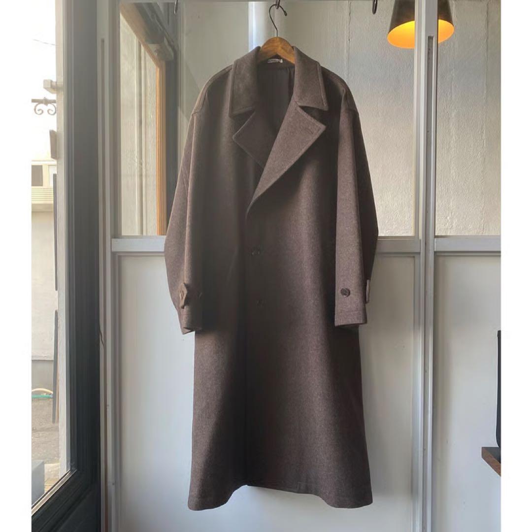 ジャケット・アウター AURALEE SUPER MILLED SHETLAND WOOL COAT