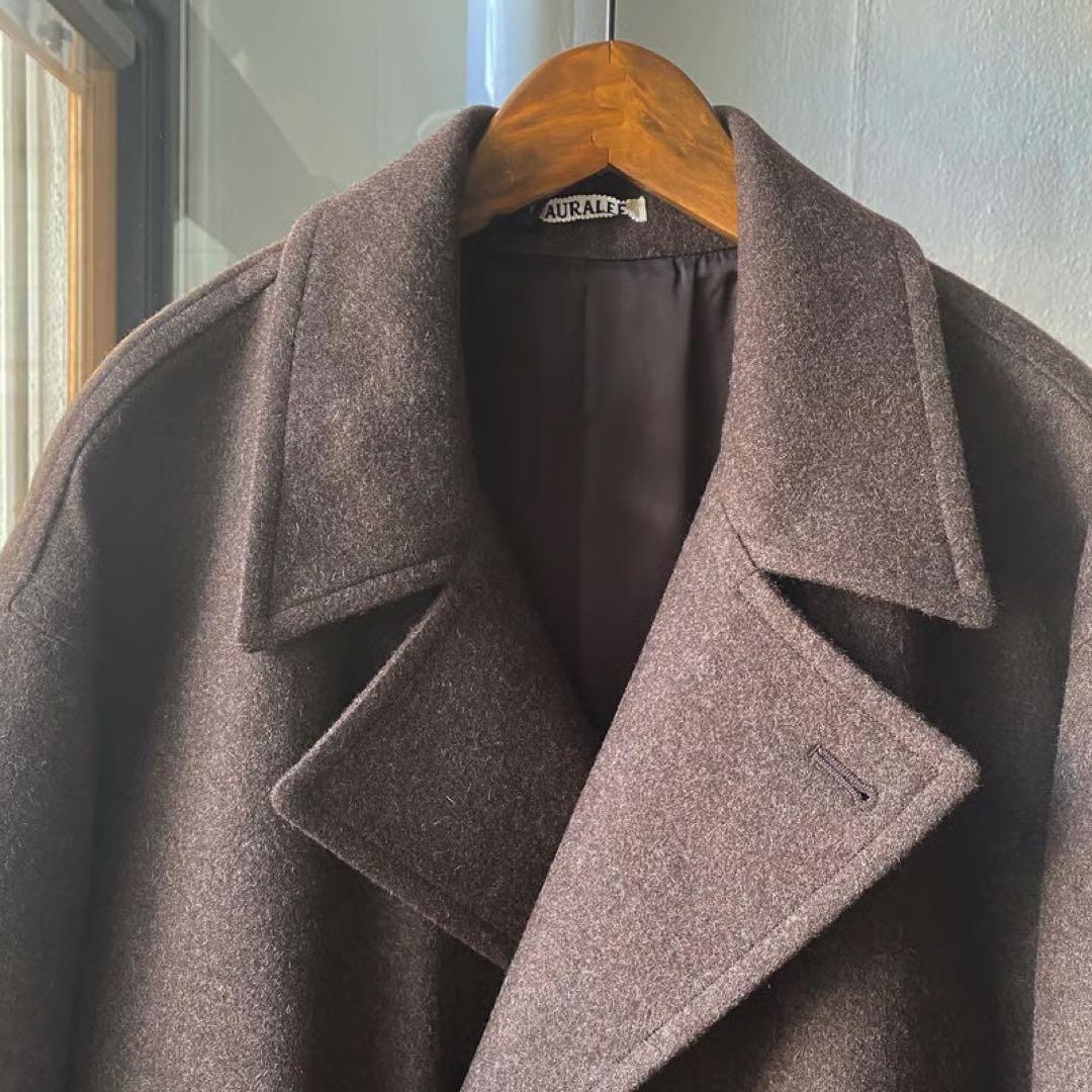 ジャケット・アウター AURALEE SUPER MILLED SHETLAND WOOL COAT