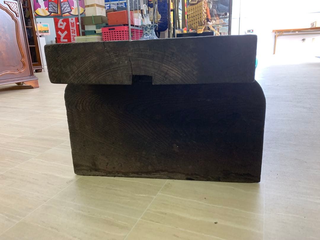 木製文机 ダークブラウン 2引き出し