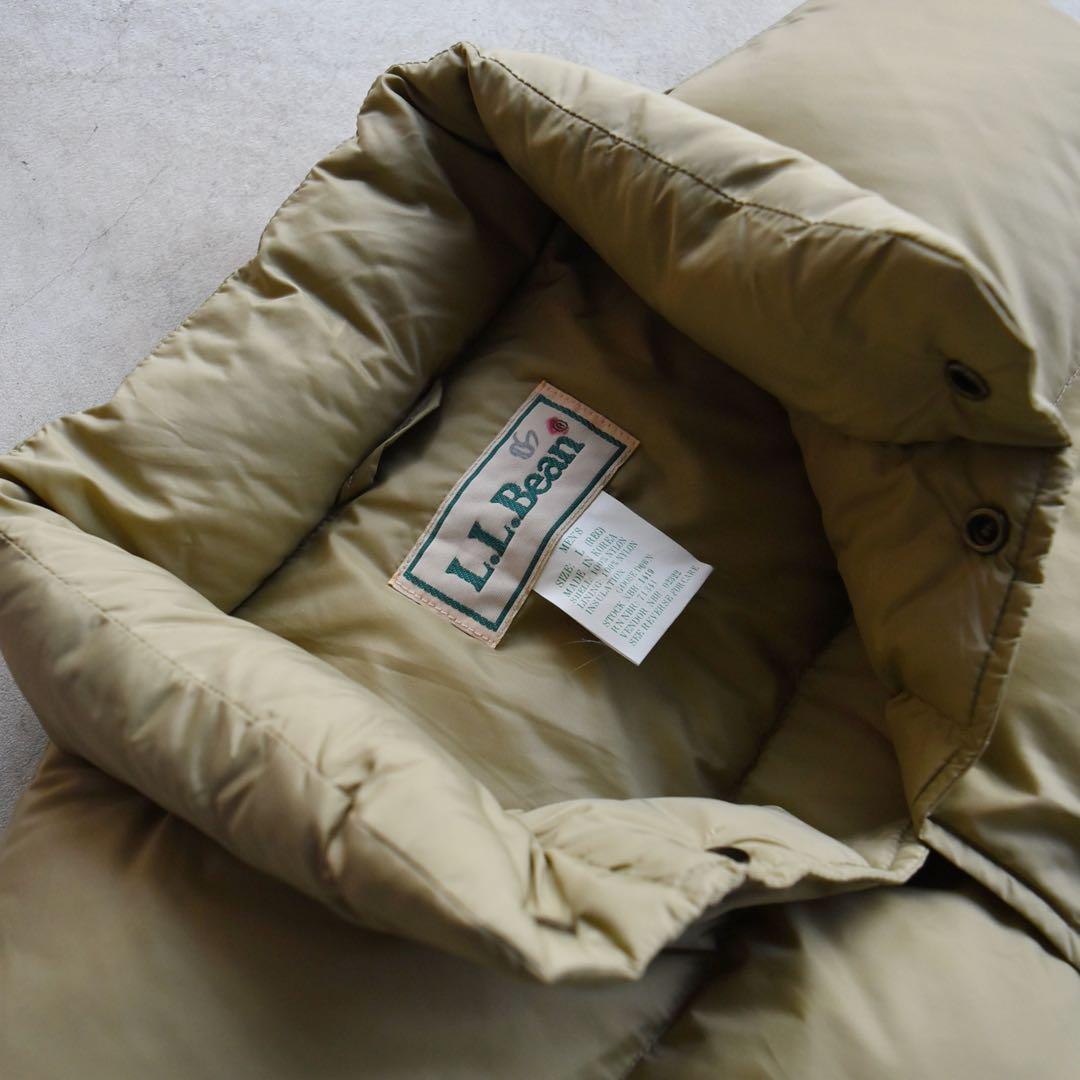 80s90s L.L.Beanエルエルビーン ダウンベスト USA ベージュ L