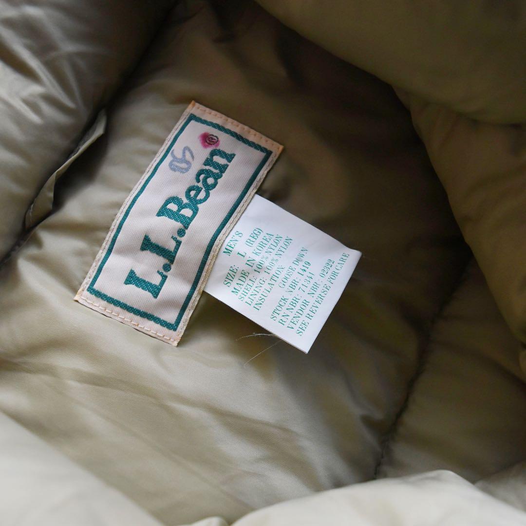 80s90s L.L.Beanエルエルビーン ダウンベスト USA ベージュ L