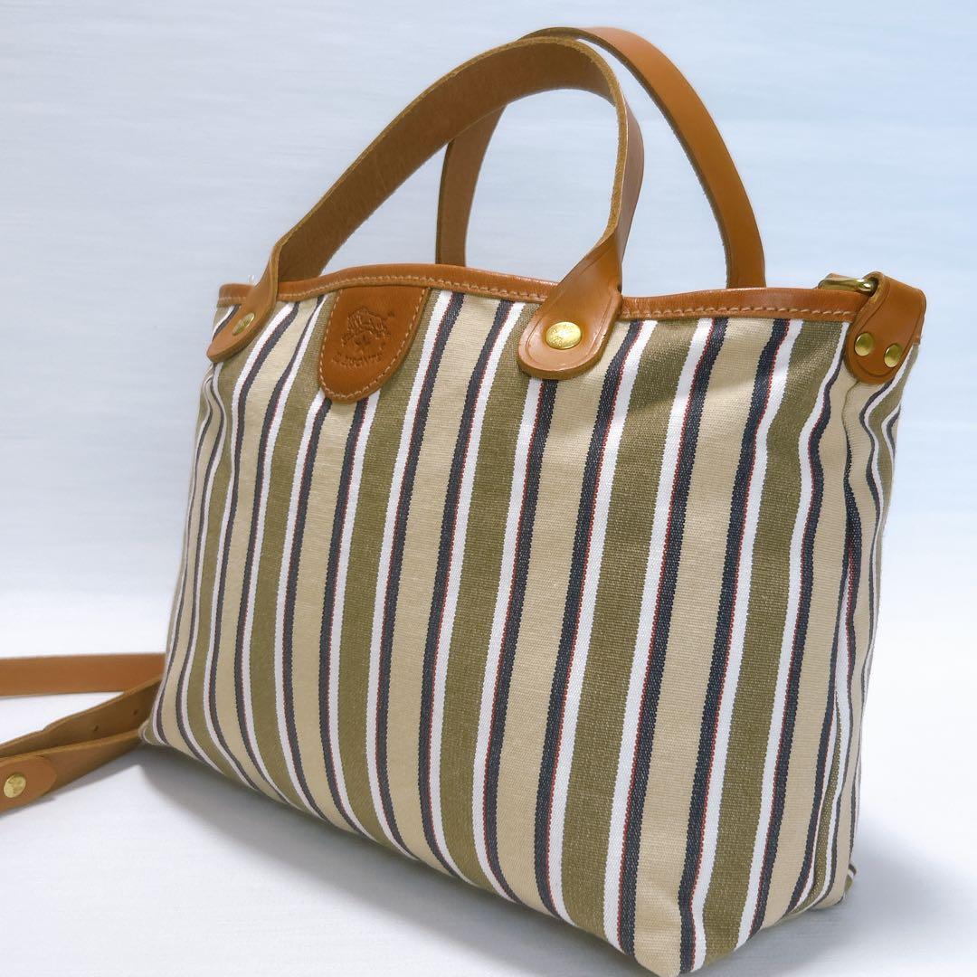 未使用級✨イルビゾンテ✨トートバッグ ショルダー 2way マルチストライプ