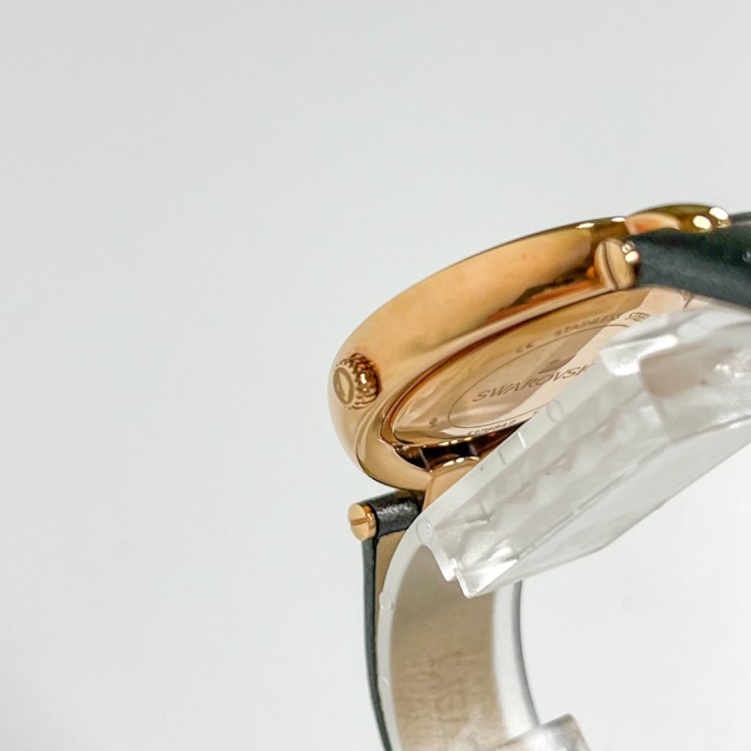 美品 SWAROVSKI 腕時計 5376842 SS グレー 革 QZ