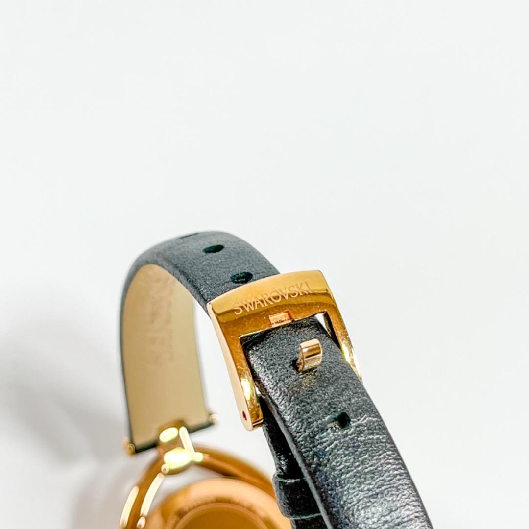 美品 SWAROVSKI 腕時計 5376842 SS グレー 革 QZ