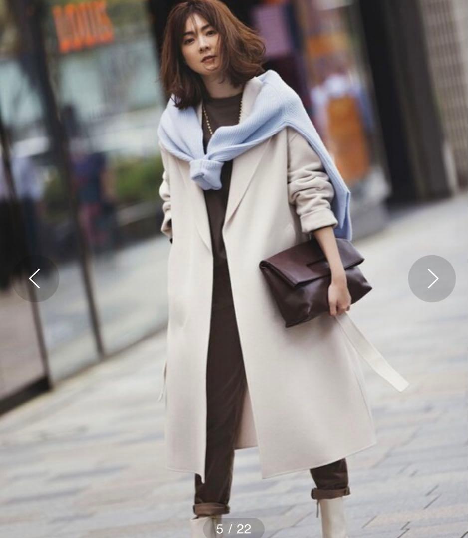 【23区　otonaMUSE掲載】 MANTECOリバー ロング コート　ウール