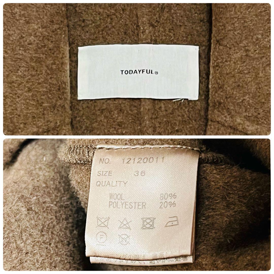 美品✨　TODAYFUL トゥデイフル　ウールオーバーコート　モカ　36