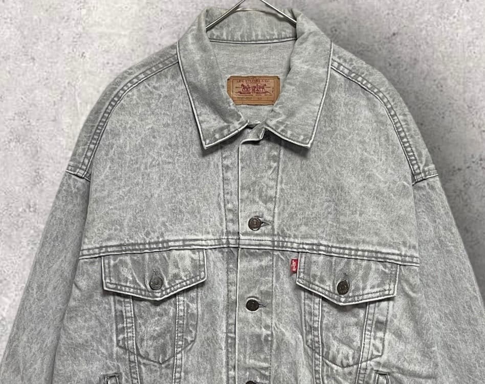 80s LEVI'S USA製 アシッド ウォッシュ Gジャン グレー ブラック