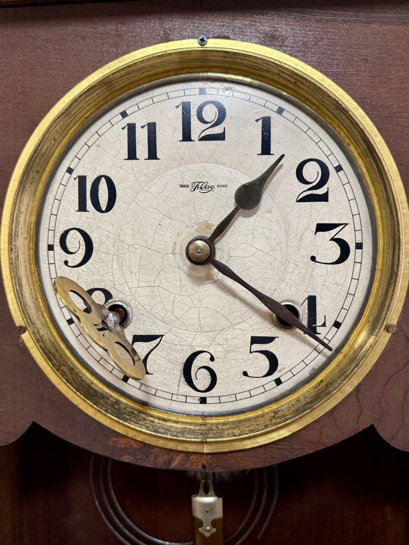 愛知時計　レトロ　ボンボン時計　壁掛け時計　ゼンマイ時計