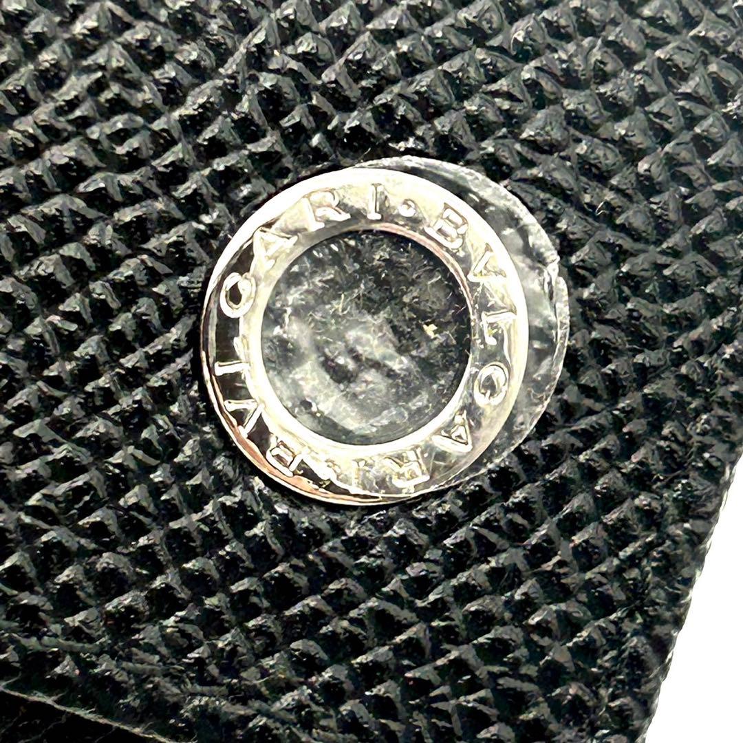 未使用 BVLGARI メンズ 6連 レザーキーケース ブラック キーホルダー