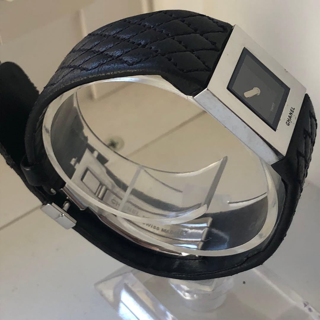 【美品】CHANEL マトラッセ　ブラック レザーベルト 時計