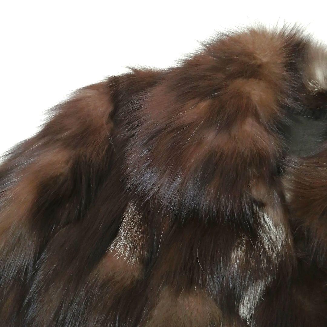 フォックス　毛皮 コート　ベリー　毛並み良好　リアルファー　ボリューム　ブラウン