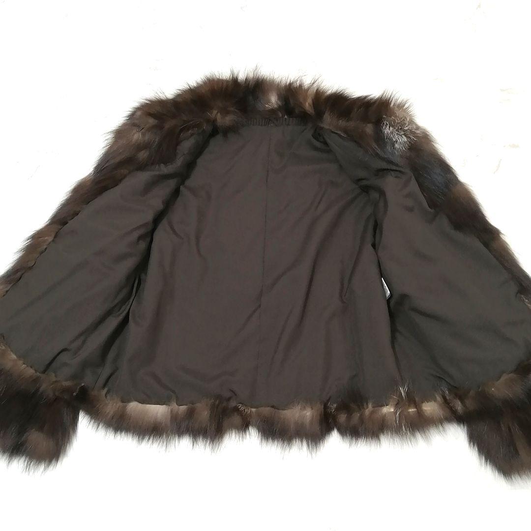 フォックス　毛皮 コート　ベリー　毛並み良好　リアルファー　ボリューム　ブラウン