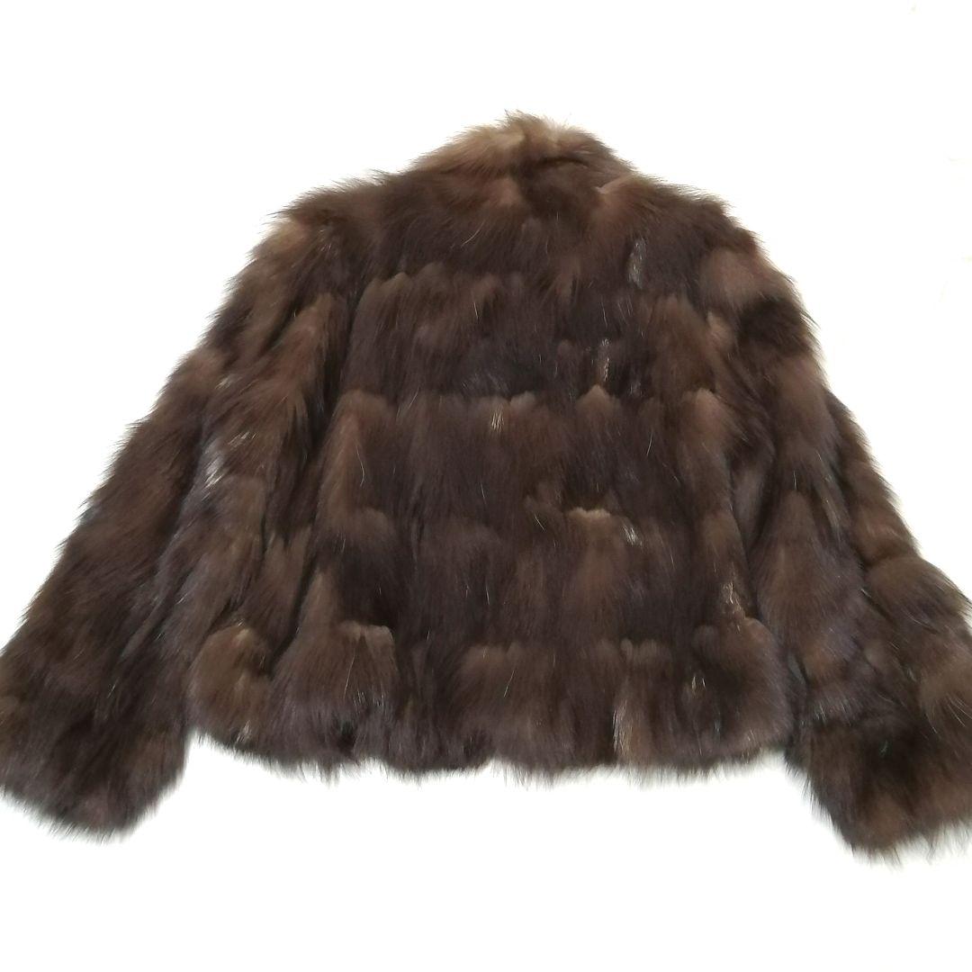 フォックス　毛皮 コート　ベリー　毛並み良好　リアルファー　ボリューム　ブラウン