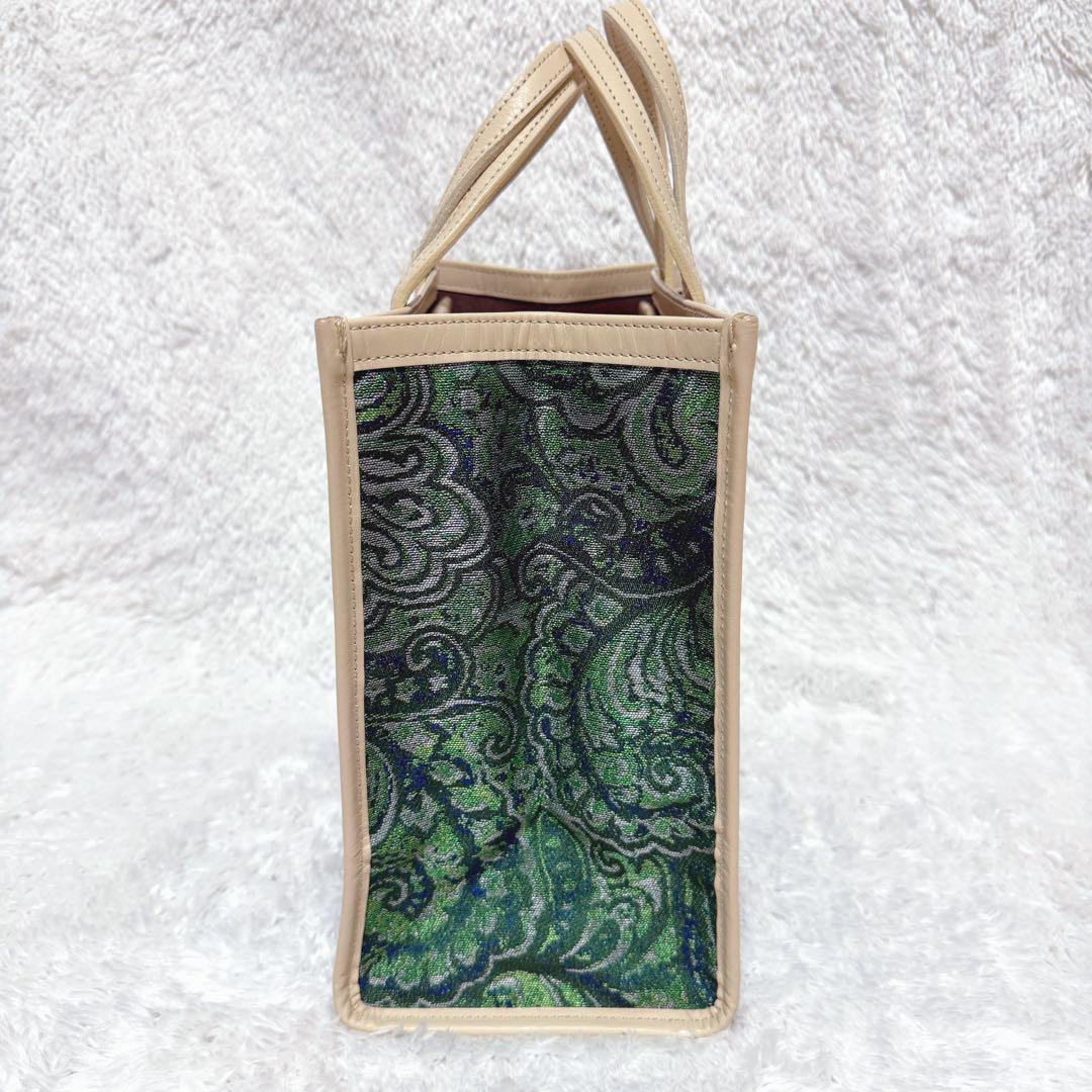 A VACATION タンク ジャガード ペイズリー グリーン トートバッグ