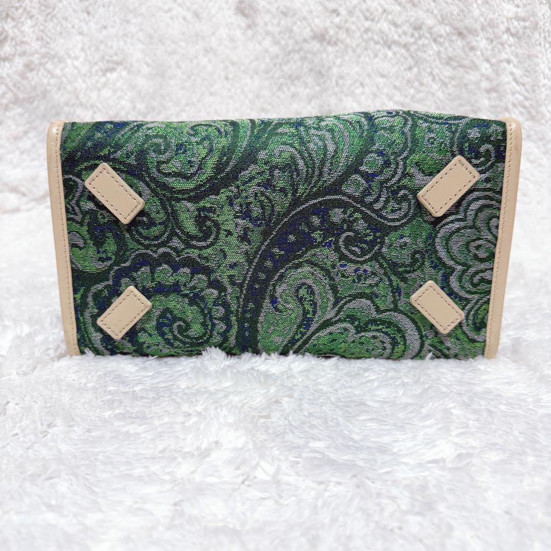 A VACATION タンク ジャガード ペイズリー グリーン トートバッグ