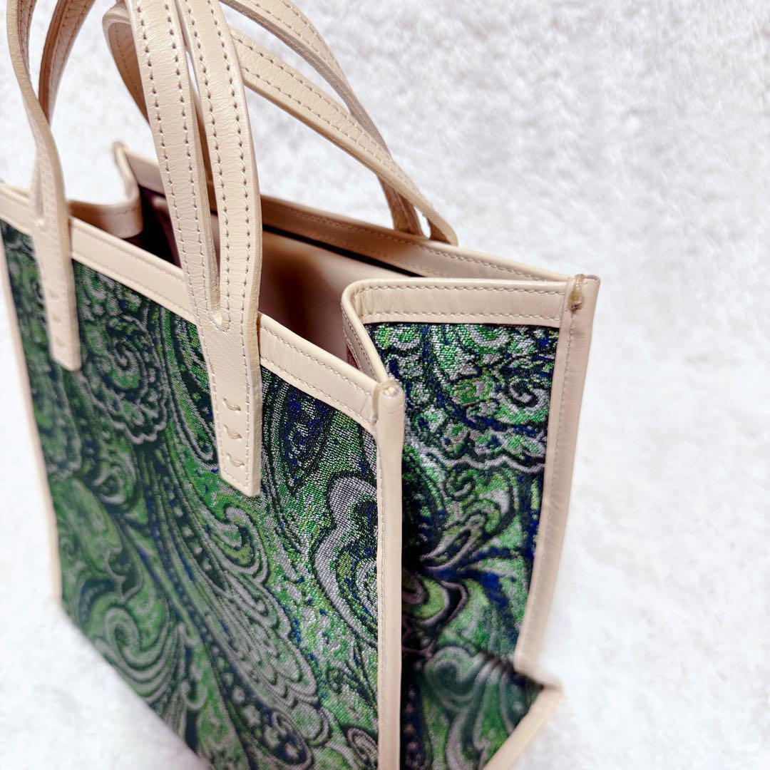A VACATION タンク ジャガード ペイズリー グリーン トートバッグ