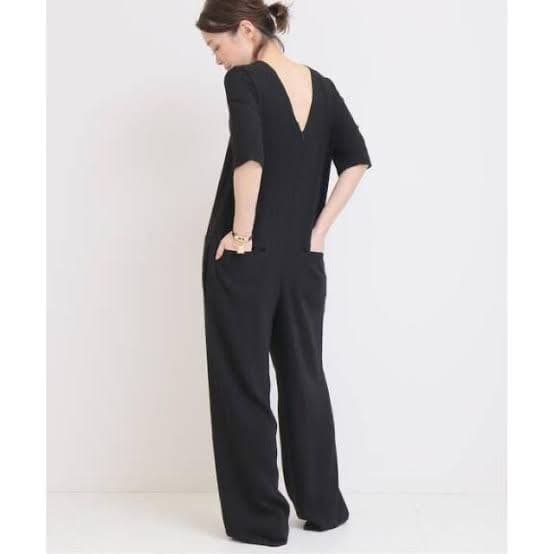 ドゥーズィエムクラス PAN BACK Vネック オールインワン