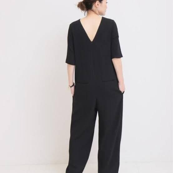 ドゥーズィエムクラス PAN BACK Vネック オールインワン