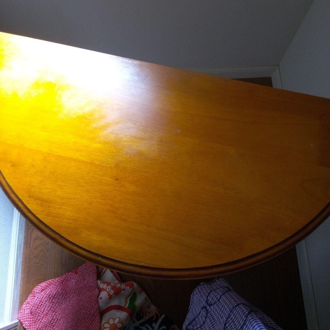 アンティーク木製 半円形 サイドテーブル