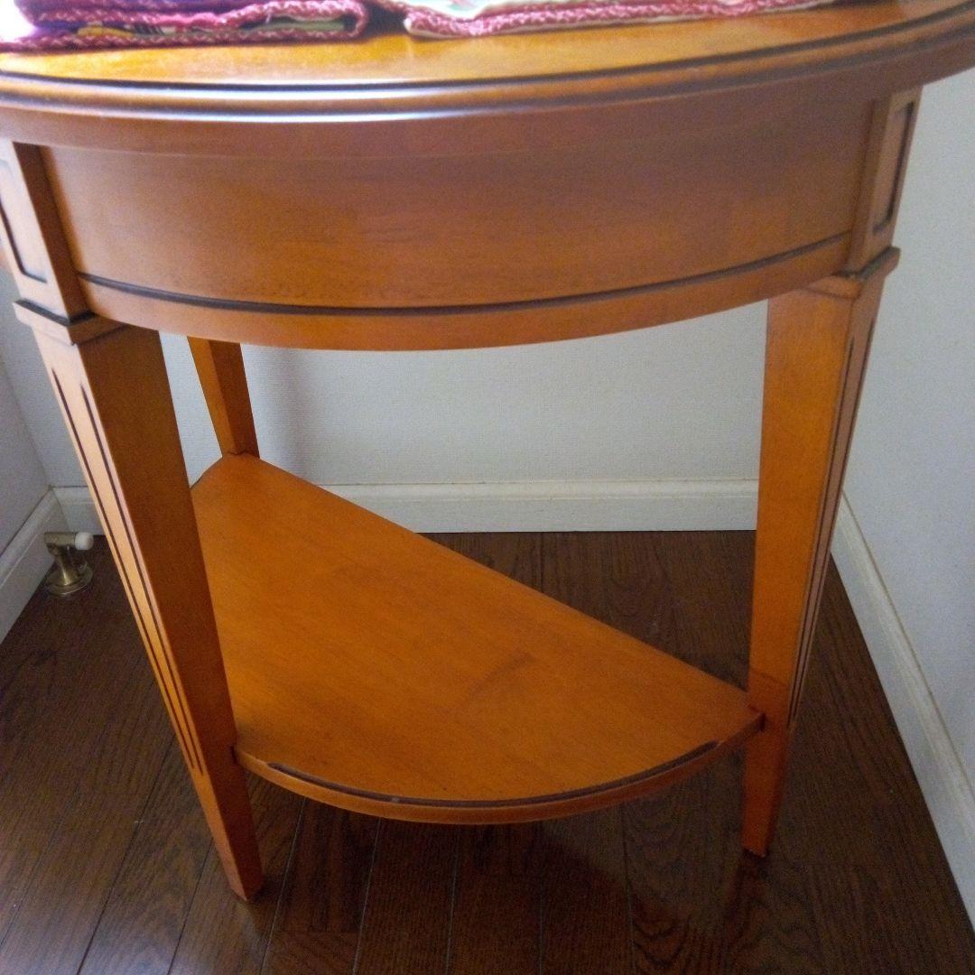 アンティーク木製 半円形 サイドテーブル