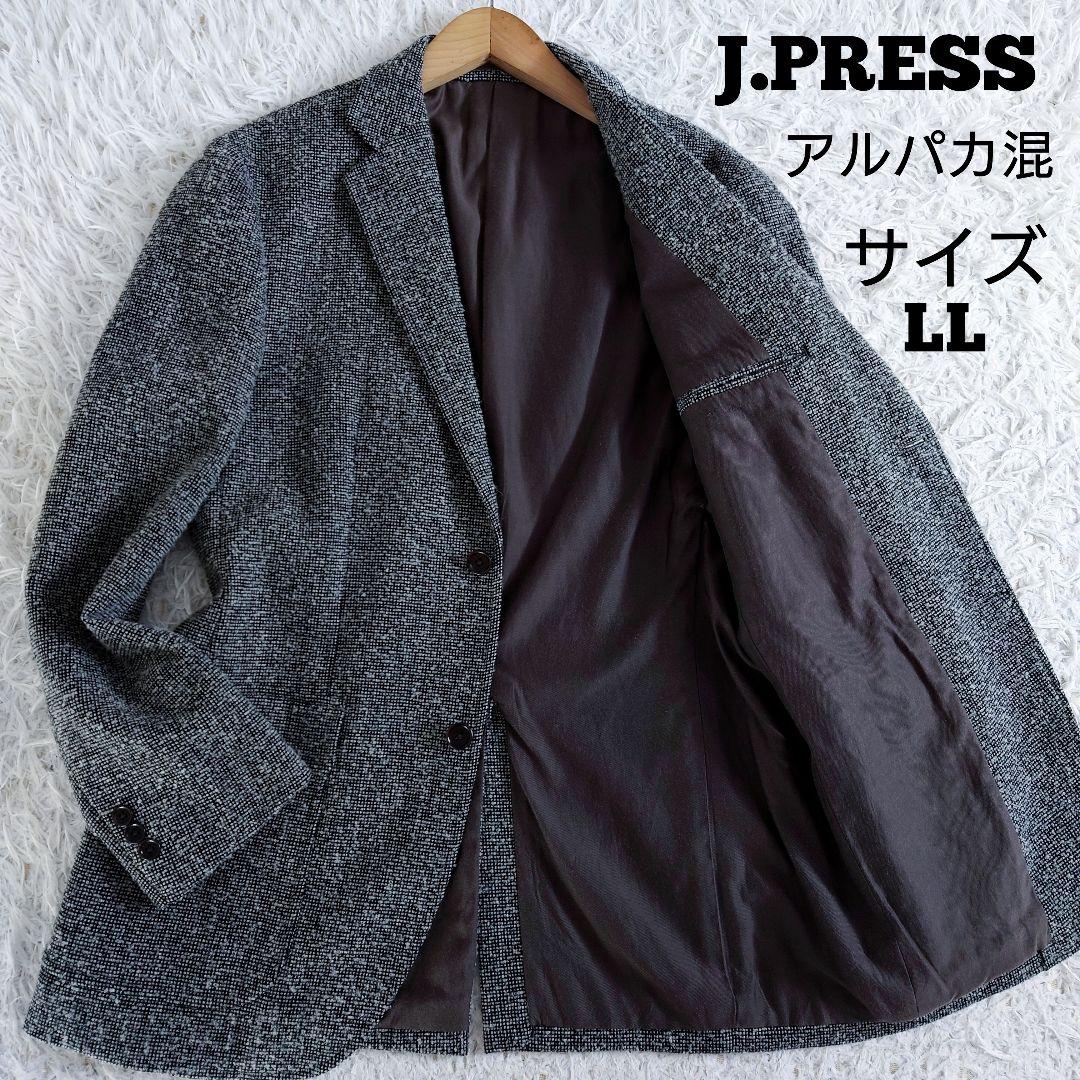 大きいサイズ　アルパカ混　J.PRESS　テーラードジャケット　ツイード　LL