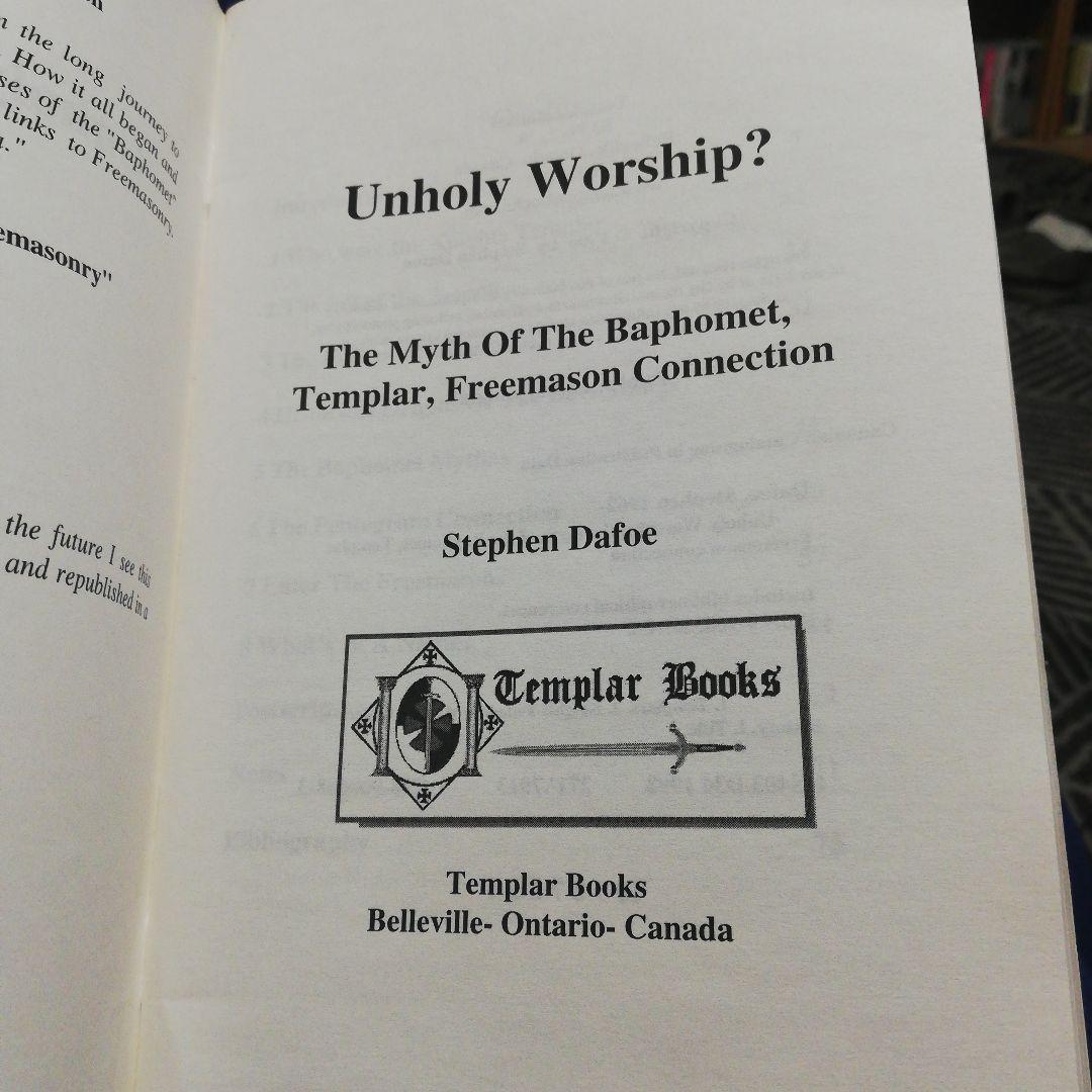 洋書 Unholy Worship? Myth of Bapt/Dafoe