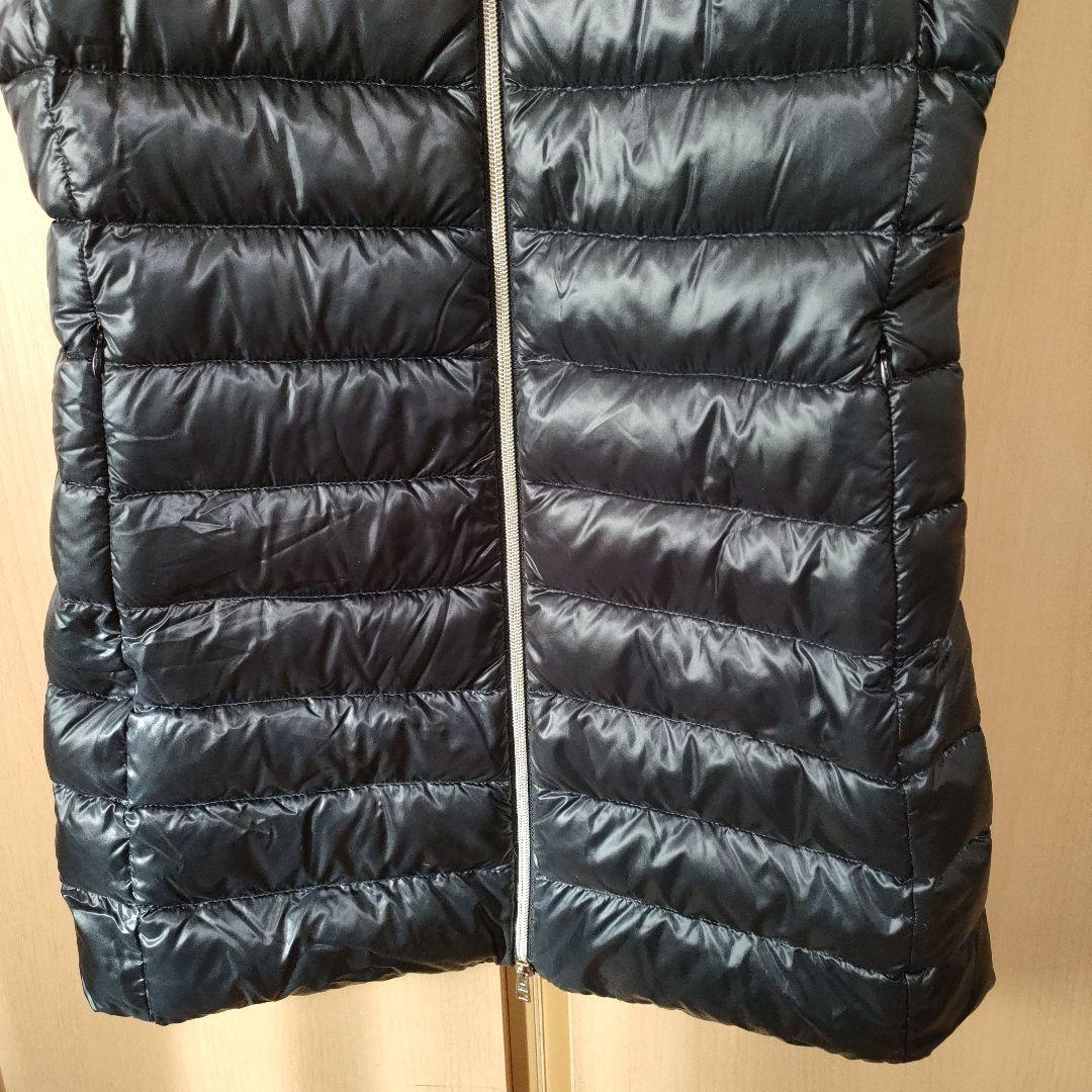 美品★HERNO フーデッドロングダウンベスト42　ブラック