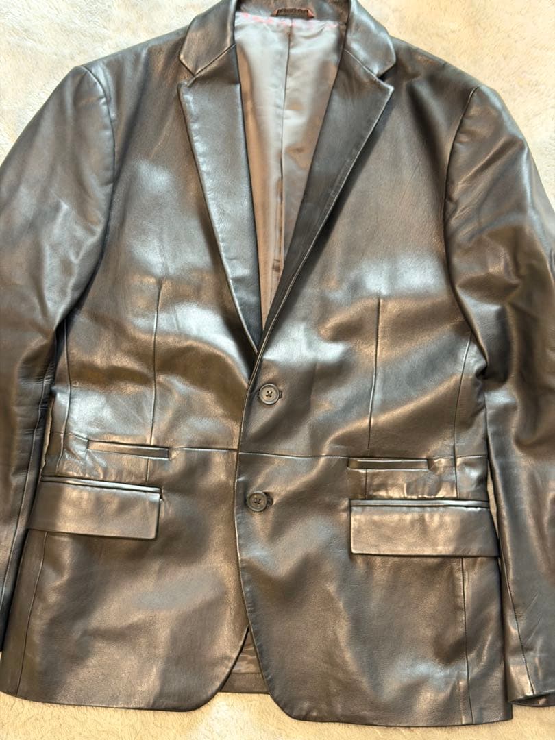 山p 様  カルバンクライン レザー テーラードジャケット