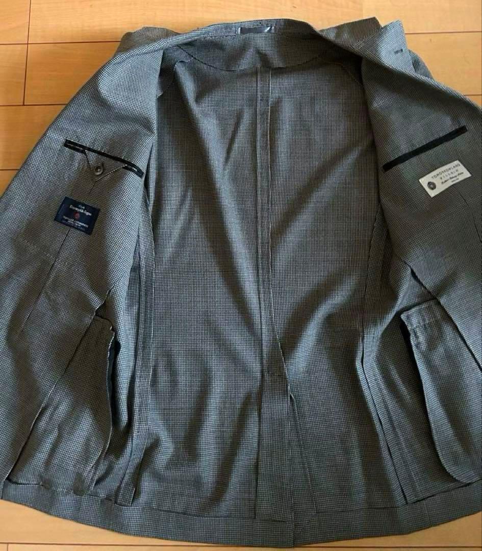 E・Zegna TARVELLR 千鳥格子柄セットアップスーツ・グレー46サイズ