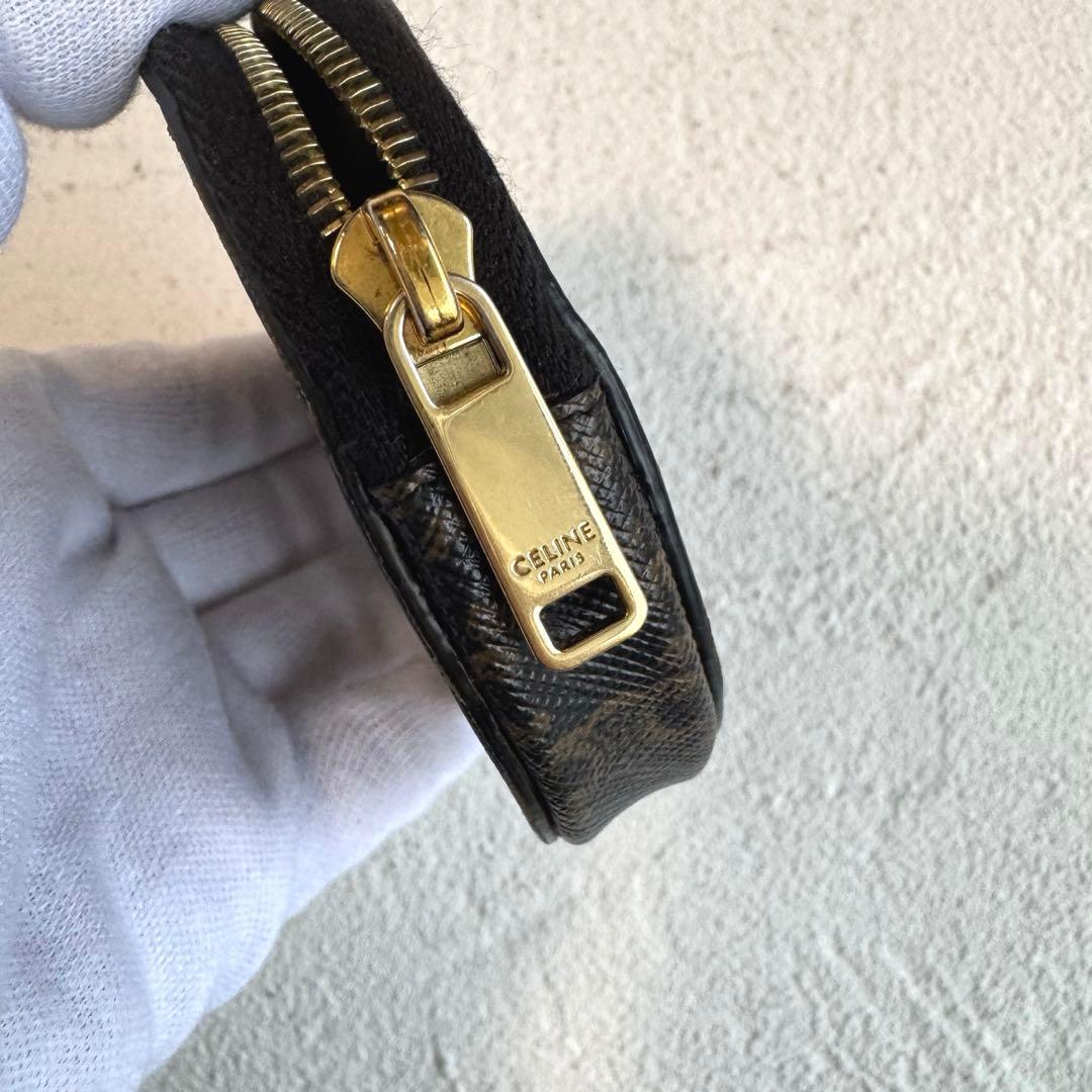 CELINE セリーヌ トリオンフ PVC 丸型 ケース ブラウン