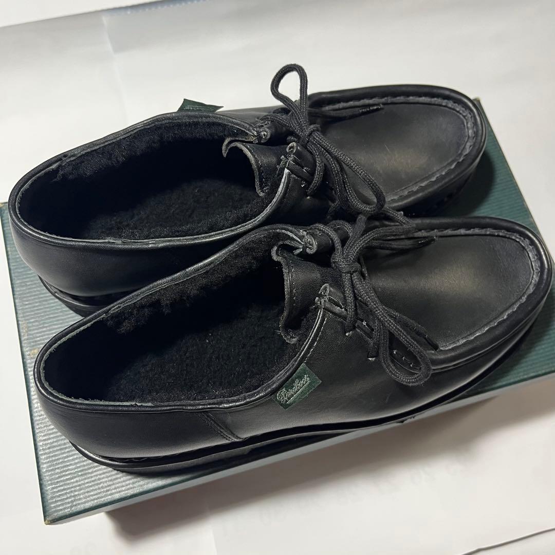 【未使用】Paraboot ミカエル黒 レザー ローファー 24cm UK4.5
