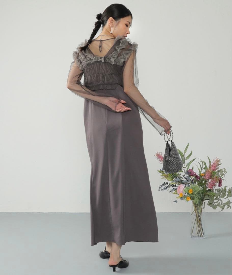 【kana】チュールボリュームフリルベストシアートップス ワンピース 3点セット