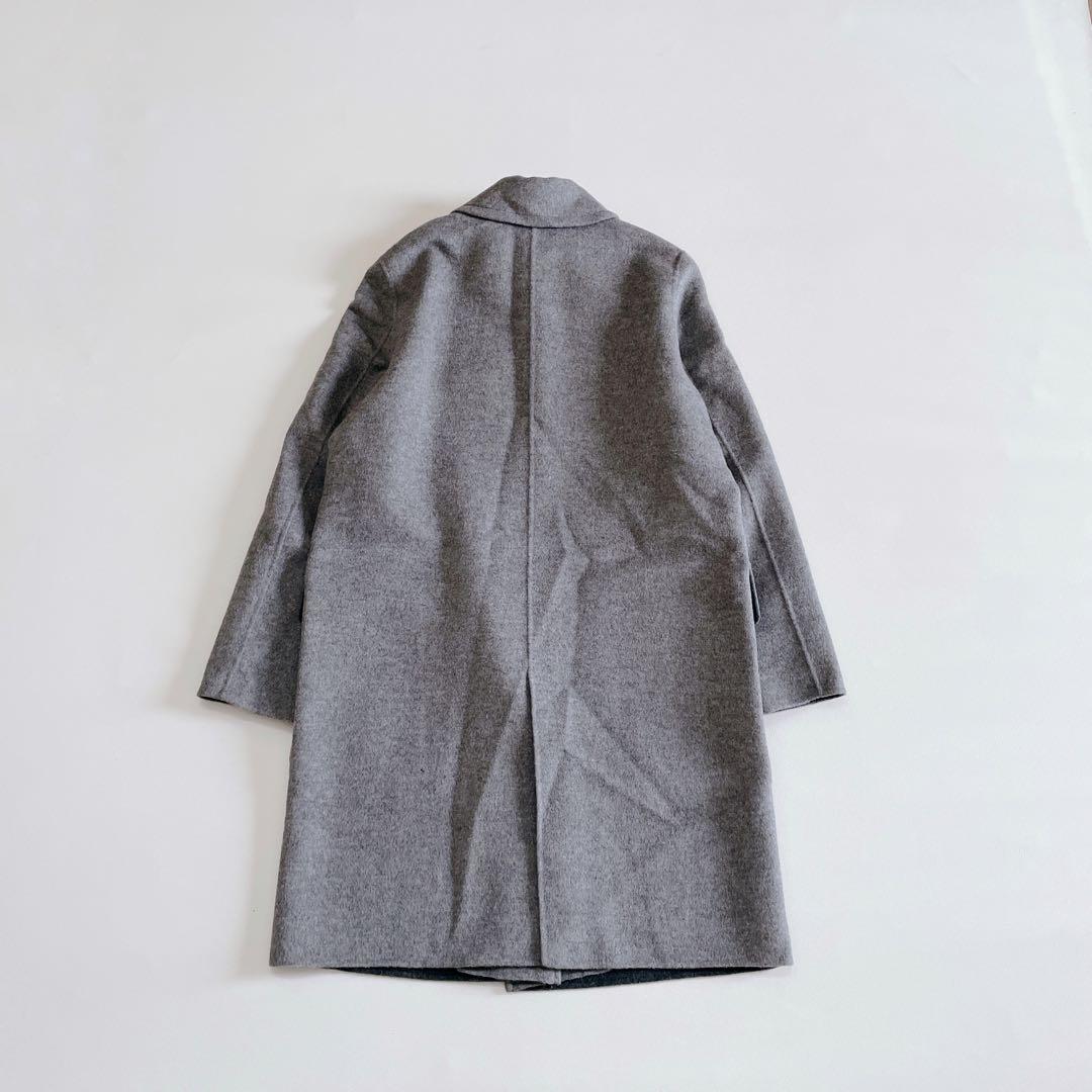 23区 チェスターコート 大きいサイズ 44/3L アンゴラ混 ライトグレー