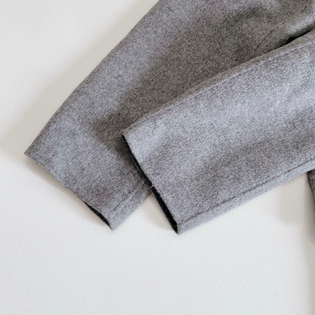 23区 チェスターコート 大きいサイズ 44/3L アンゴラ混 ライトグレー